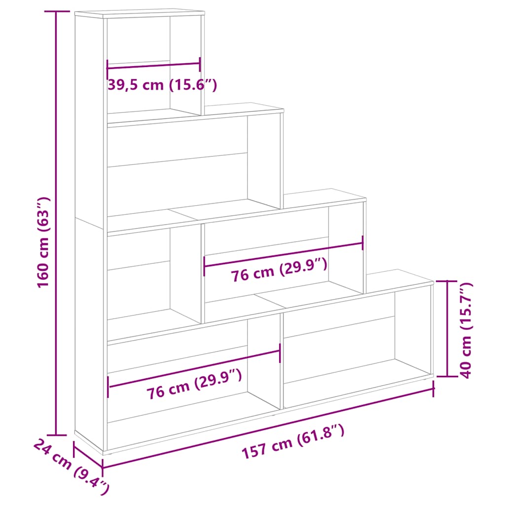 Libreria Legno Antico 157x24x160 cm in Legno Multistrato | homemem39