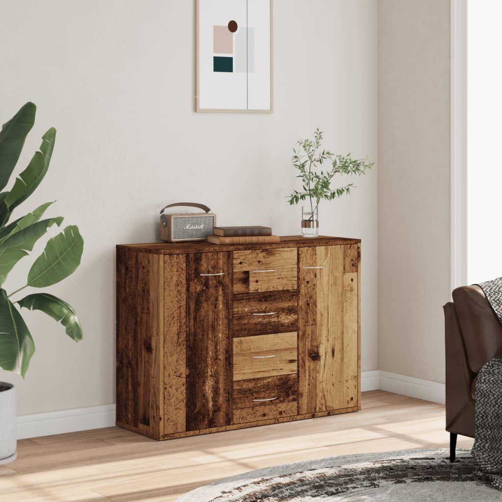 Credenza Legno Antico 88x30x64 cm in Legno Multistrato - homemem39