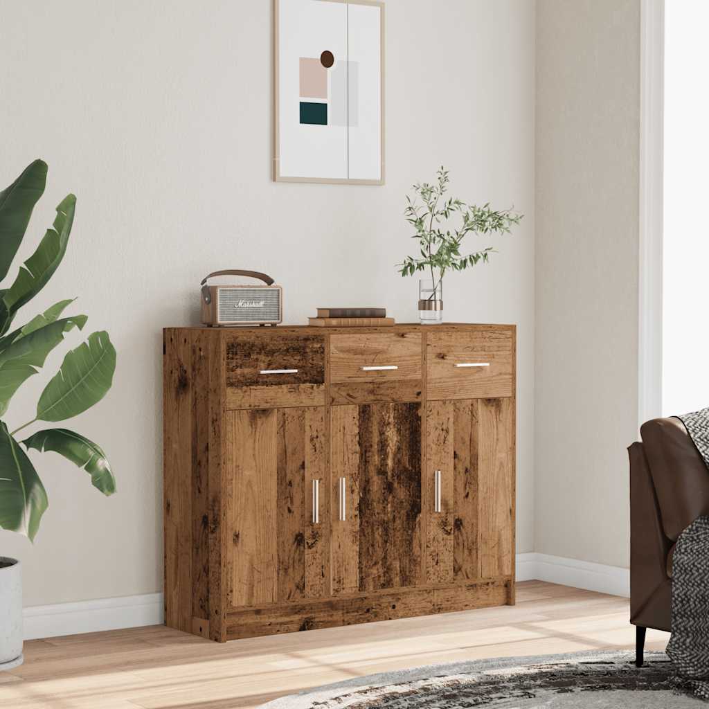 Credenza Legno Antico 91x28x75 cm in Legno Multistrato - homemem39