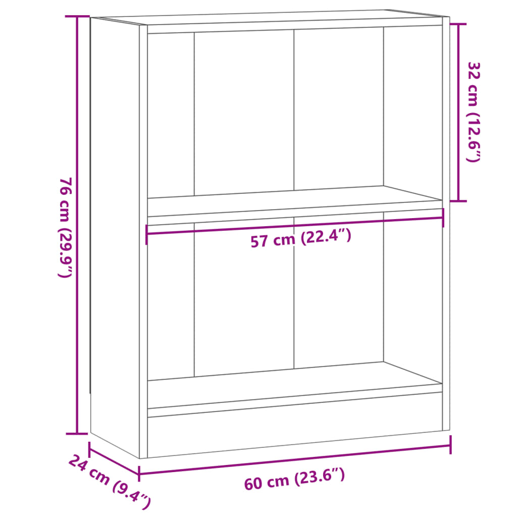 Libreria Legno Antico 60x24x76 cm in Truciolato | homemem39