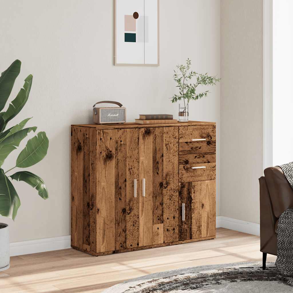 Credenza Legno Antico 91x29,5x75 cm in Legno Multistrato - homemem39
