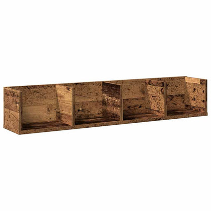 Scaffale Porta CD a Parete Antico 100x18x18cm Legno Multistrato