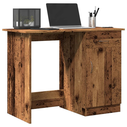 Scrivania Legno Antico 100x50x76 cm in Legno Multistrato - homemem39