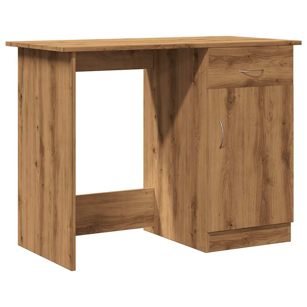 Scrivania Rovere Artigianale 100x50x76 cm in Legno Multistrato - homemem39