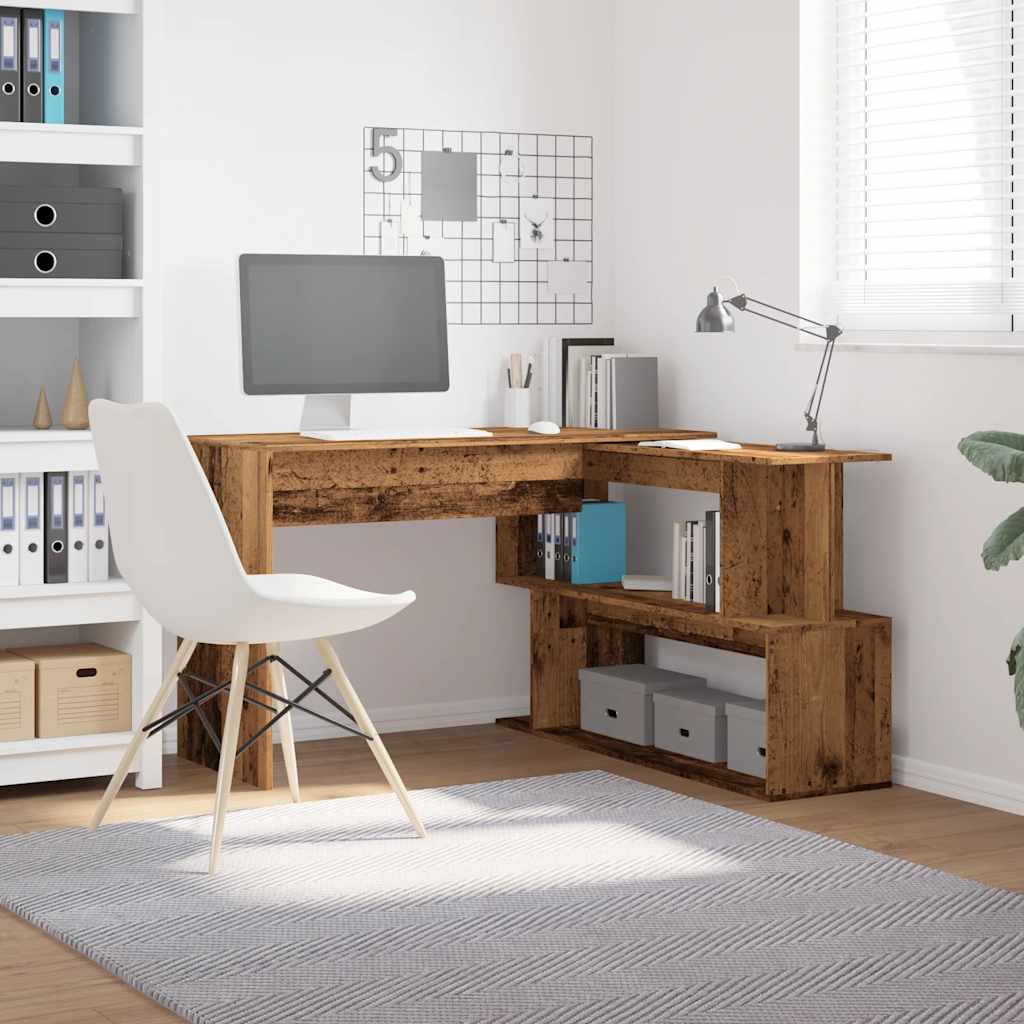 Scrivania ad Angolo Legno Vecchio 200,5x50x76 cm Truciolato - homemem39