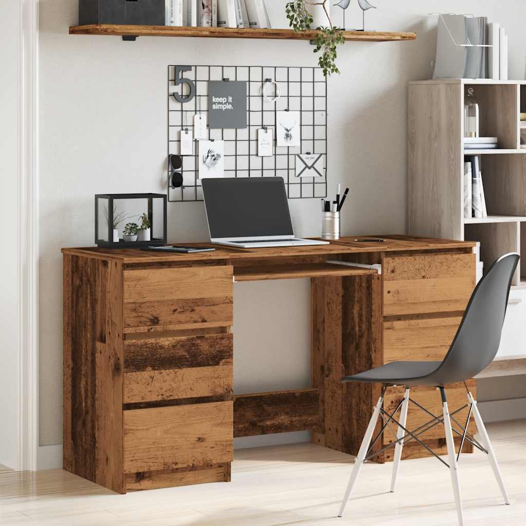 Scrivania Legno Antico 140x50x77 cm in Legno Multistrato - homemem39