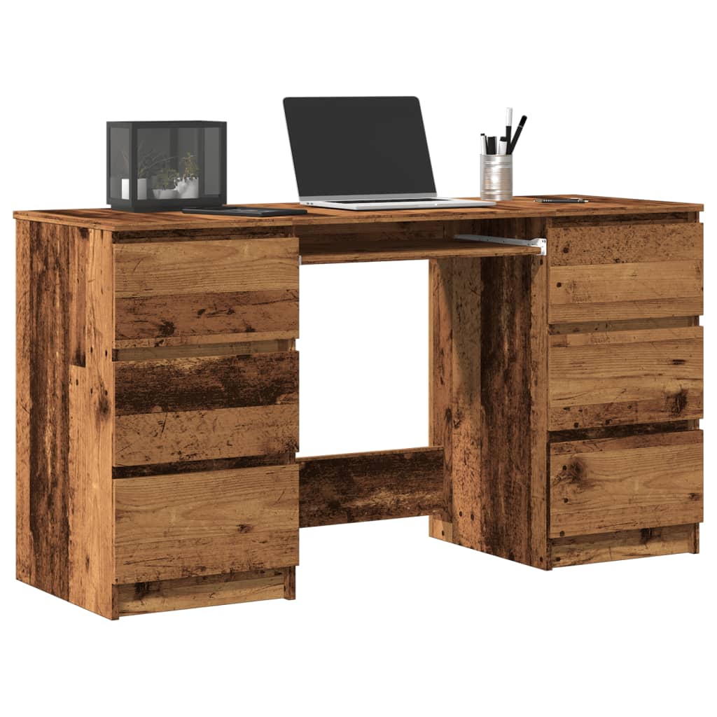 Scrivania Legno Antico 140x50x77 cm in Legno Multistrato - homemem39