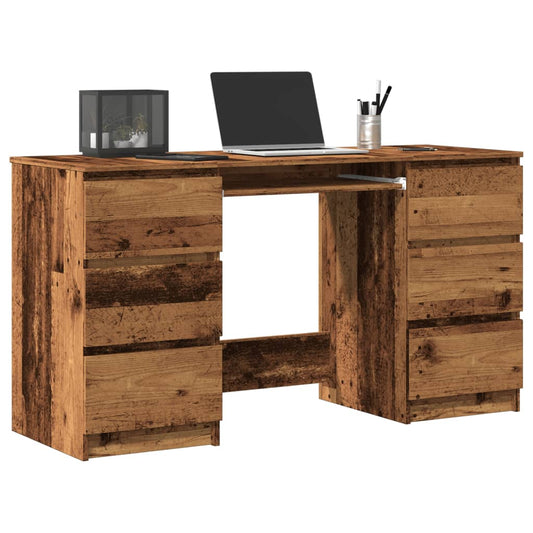 Scrivania Legno Antico 140x50x77 cm in Legno Multistrato - homemem39