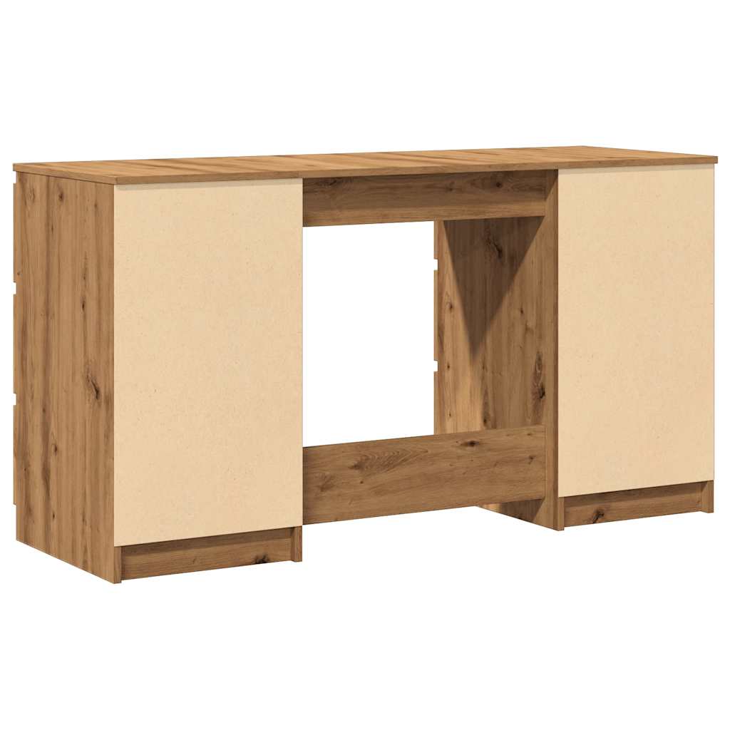 Scrivania Rovere Artigianale 140x50x77 cm in Legno Multistrato - homemem39