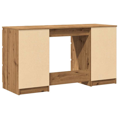 Scrivania Rovere Artigianale 140x50x77 cm in Legno Multistrato - homemem39