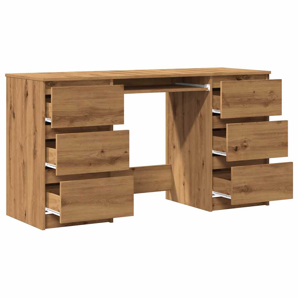 Scrivania Rovere Artigianale 140x50x77 cm in Legno Multistrato - homemem39