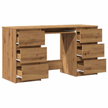 Scrivania Rovere Artigianale 140x50x77 cm in Legno Multistrato - homemem39
