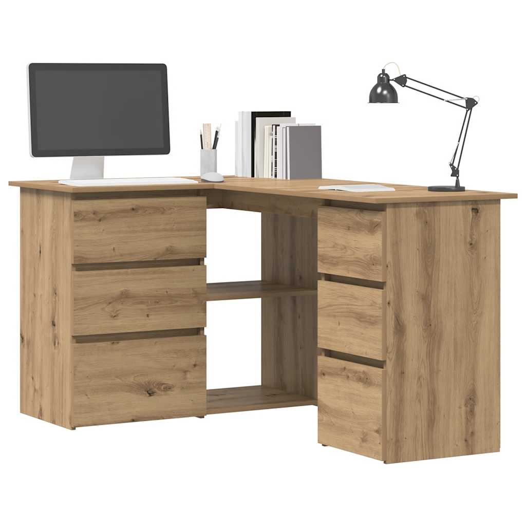 Scrivania Angolo Rovere Artigianale 145x100x76 cm Truciolato