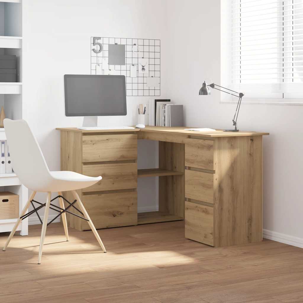 Scrivania Angolo Rovere Artigianale 145x100x76 cm Truciolato