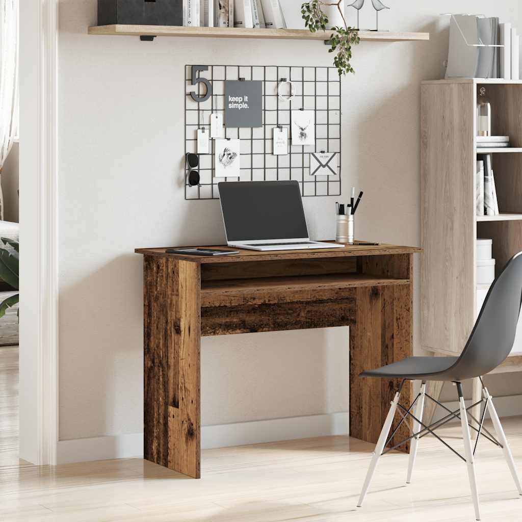 Scrivania Legno Antico 90x50x74 cm in Legno Multistrato - homemem39