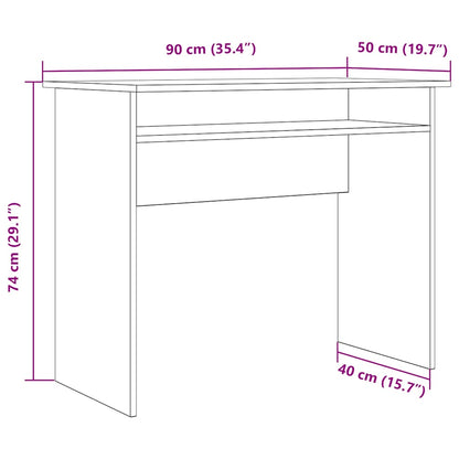 Scrivania Rovere Artigianale 90x50x74 cm in Legno Multistrato - homemem39