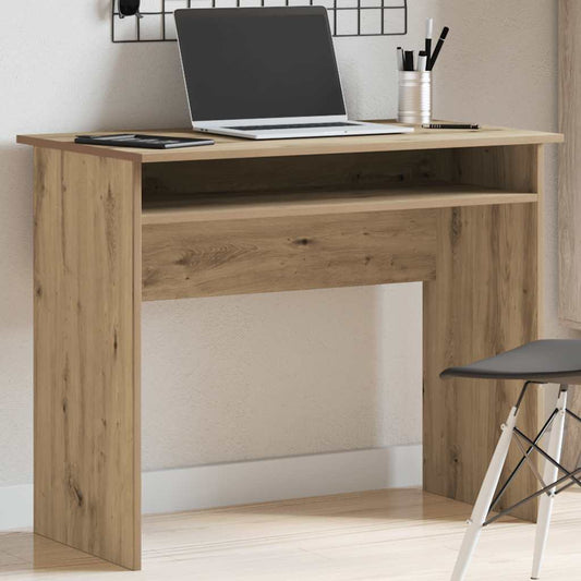 Scrivania Rovere Artigianale 90x50x74 cm in Legno Multistrato - homemem39