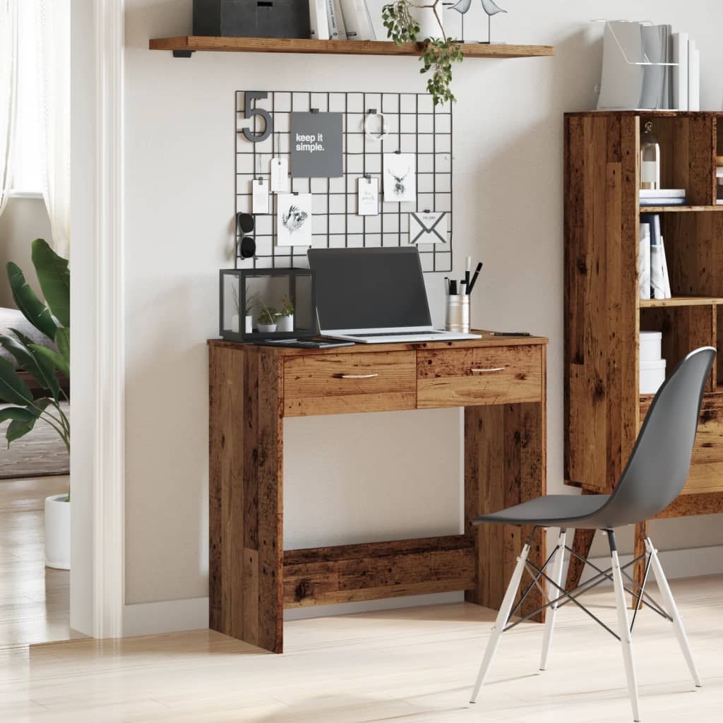 Scrivania Legno Antico 80x40x75 cm in Truciolato - homemem39