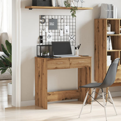 Scrivania Rovere Artigianale 80x40x75 cm in Legno Multistrato - homemem39