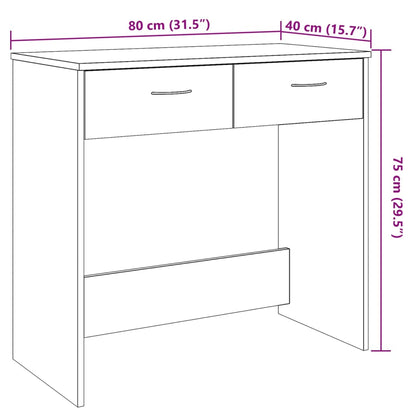 Scrivania Rovere Artigianale 80x40x75 cm in Legno Multistrato - homemem39