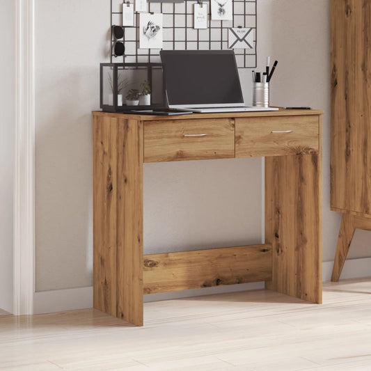 Scrivania Rovere Artigianale 80x40x75 cm in Legno Multistrato - homemem39