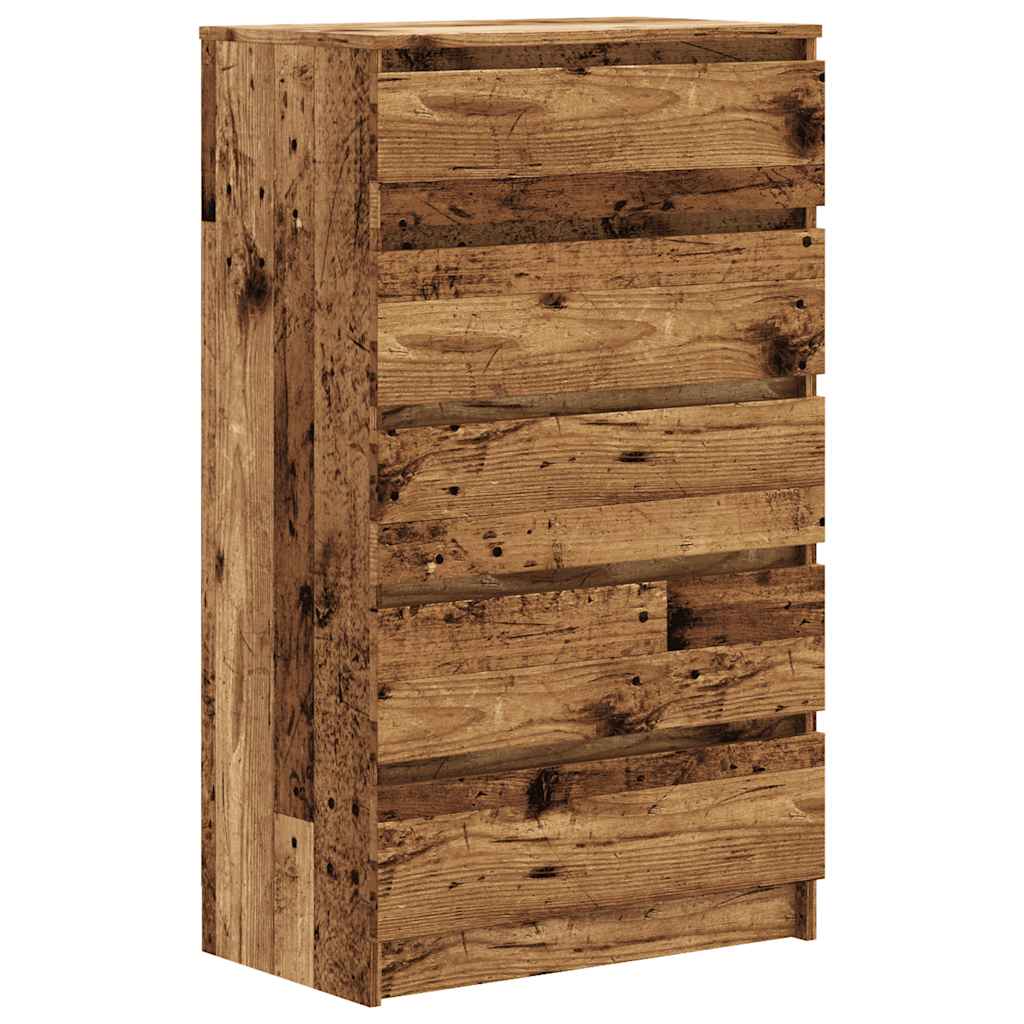 Cassettiera Legno Antico 60x36x103 cm in Legno Multistrato - homemem39