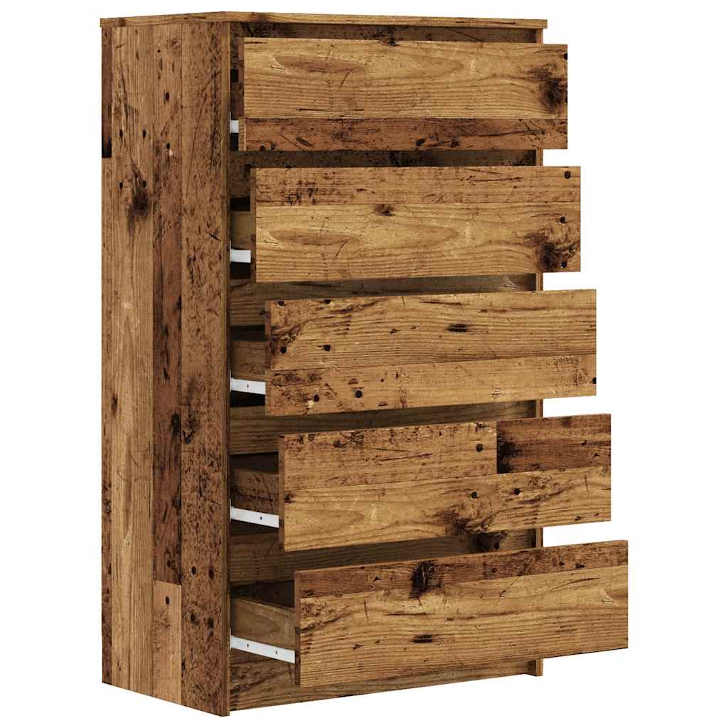 Cassettiera Legno Antico 60x36x103 cm in Legno Multistrato - homemem39