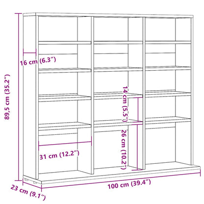 Mobile Porta CD Artigianale 100x23x89,5 cm Legno Multistrato