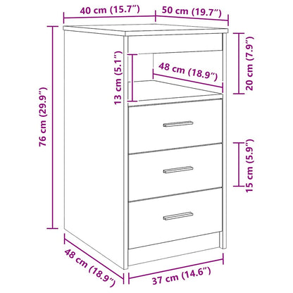 Cassettiera Legno Antico 40x50x76 cm in Truciolato | homemem39