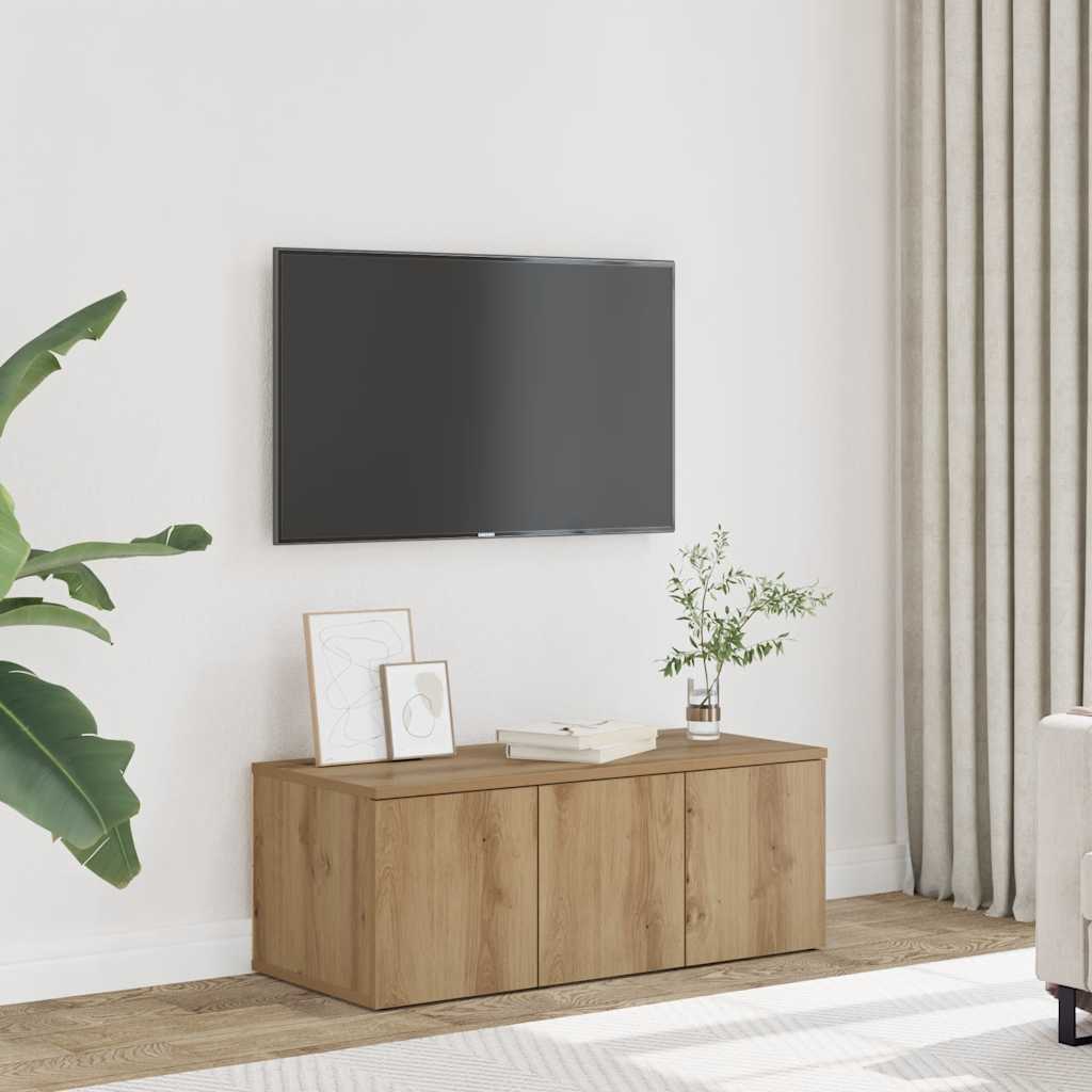 Mobile Porta TV Rovere Artigianale 80x34x30 cm Truciolato - homemem39
