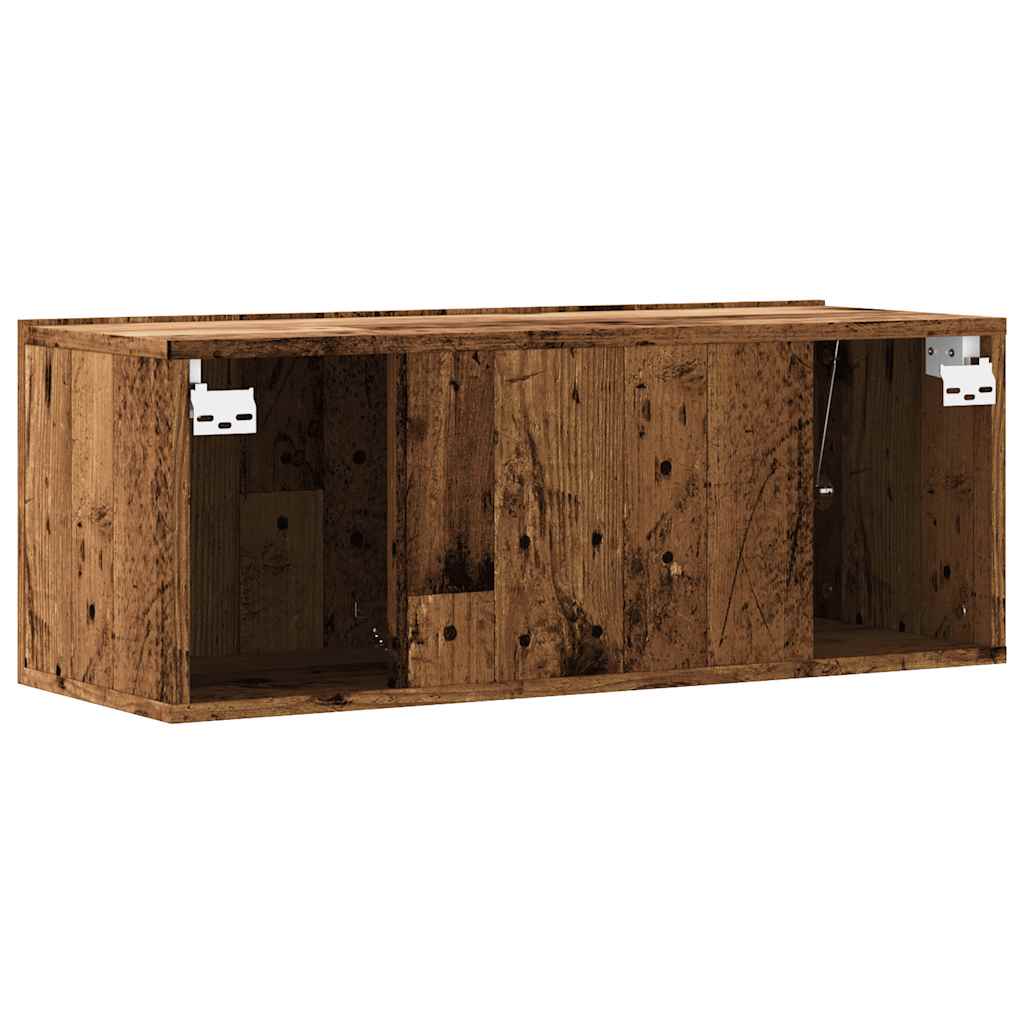 Mobile TV a Parete Legno Antico 80x30x30 cm in Truciolato - homemem39