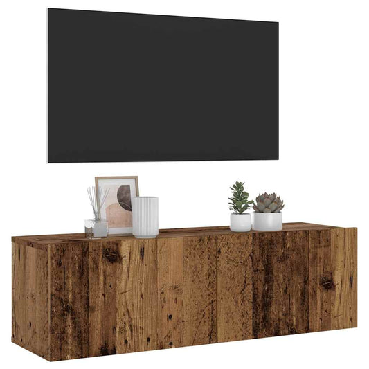 Mobile TV a Parete Legno Antico 100x30x30 cm in Truciolato | homemem39