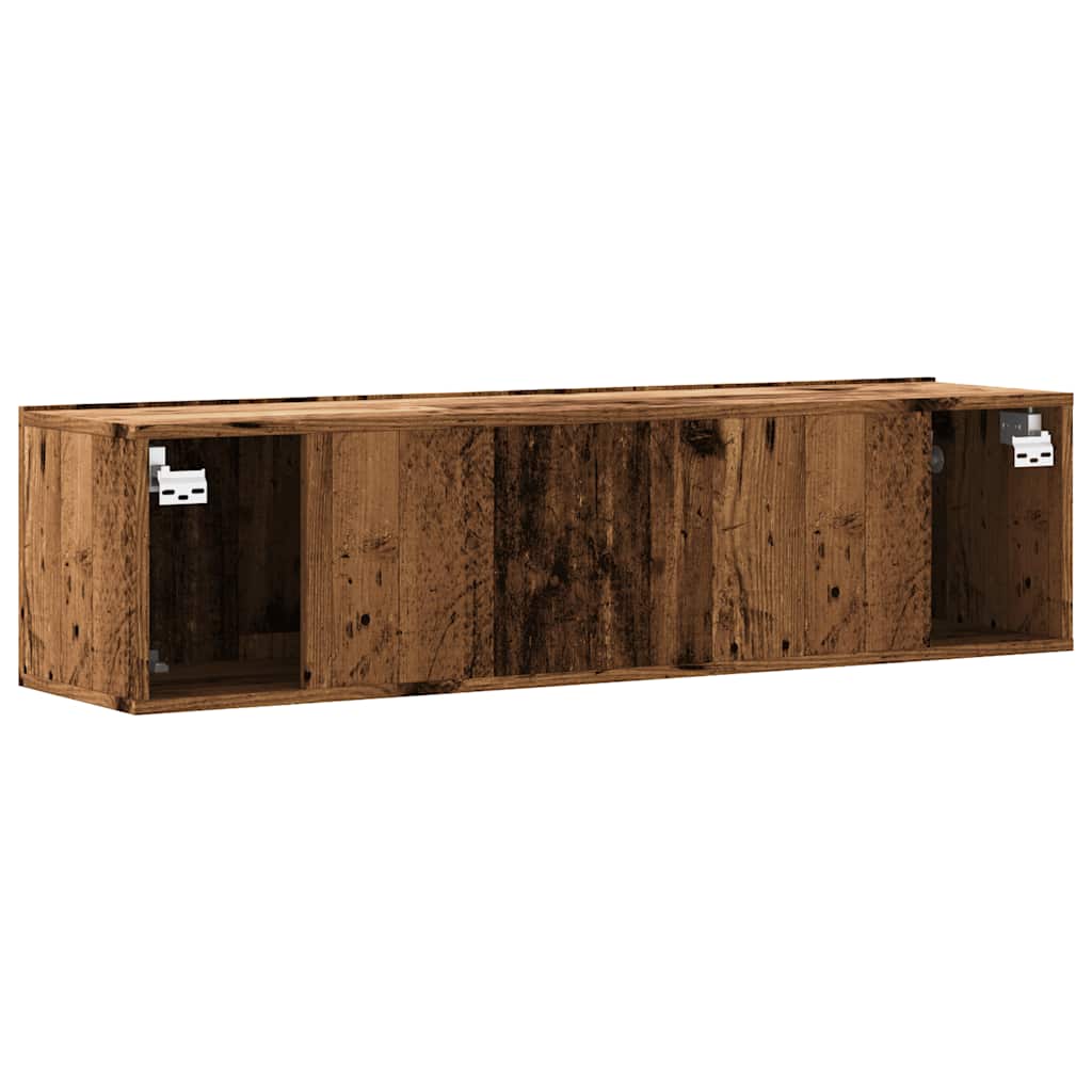 Mobile TV a Parete Legno Antico 120x30x30 cm in Truciolato - homemem39