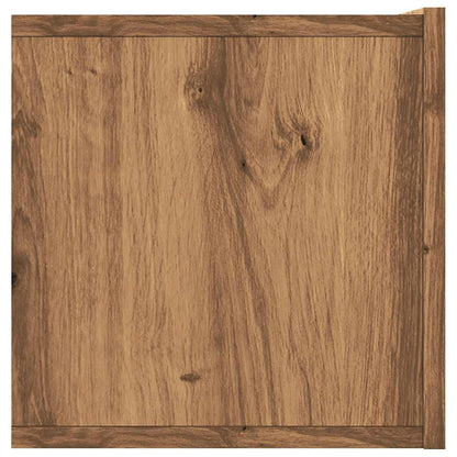 Mobile TV a Parete Rovere Artigianale 120x30x30cm in Truciolato