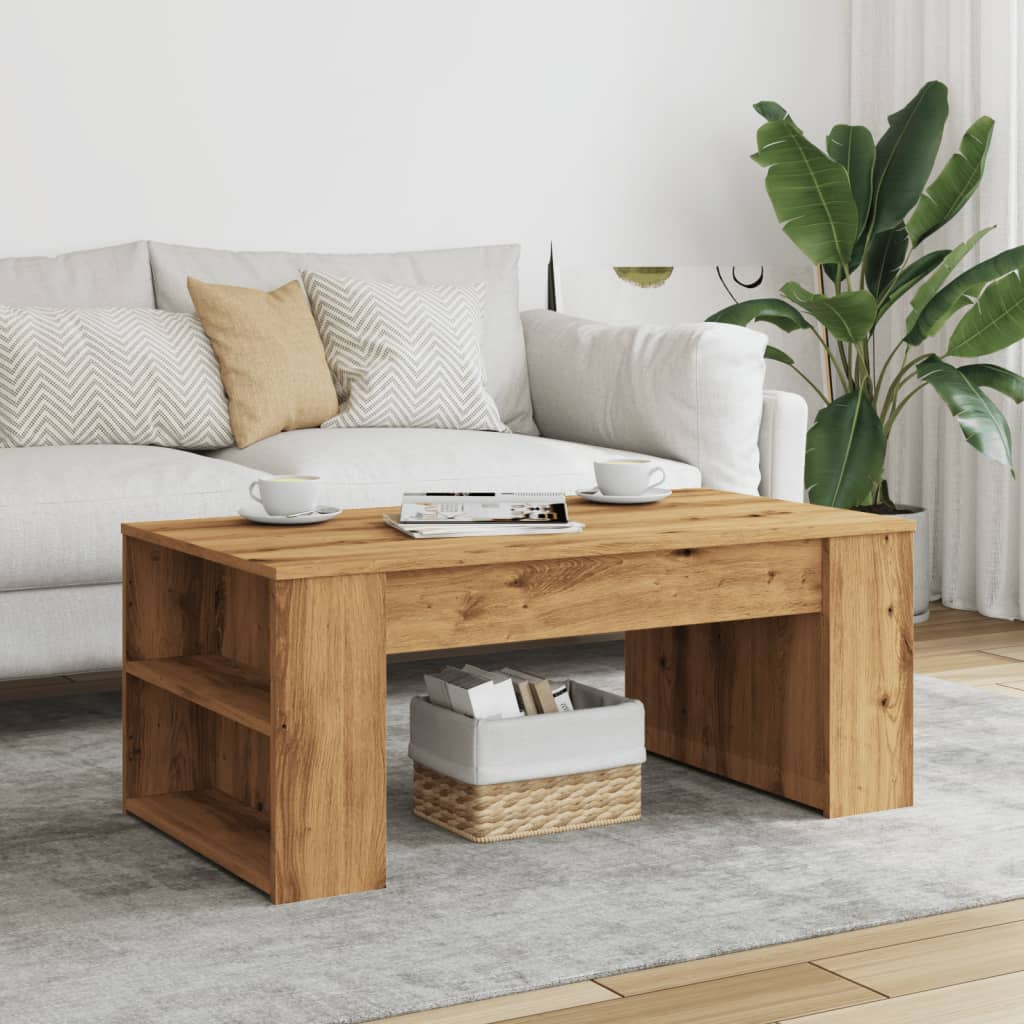 Tavolino Salotto Rovere Artigianale 102x55x42 cm Multistrato | homemem39