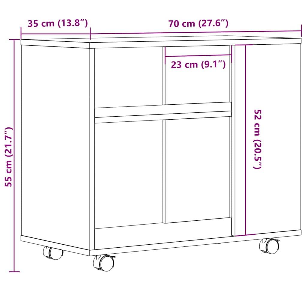 Tavolino Salotto Legno Antico 70x35x55 cm in Legno Multistrato - homemem39