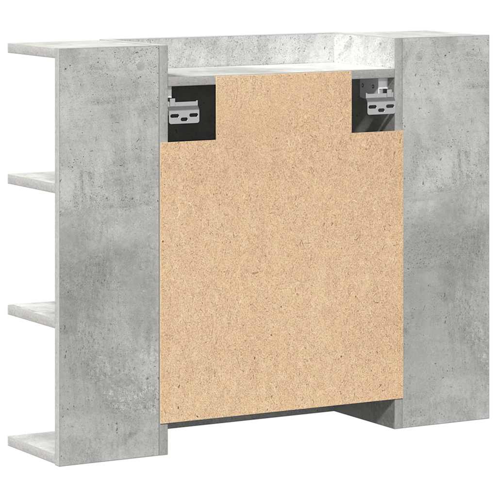 Mobile Bagno con Specchio Grigio Cemento 80x20,5x64 Multistrato | homemem39