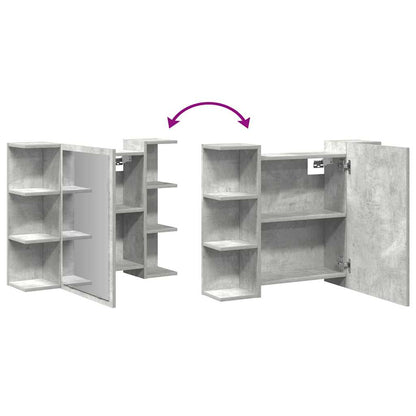 Mobile Bagno con Specchio Grigio Cemento 80x20,5x64 Multistrato | homemem39