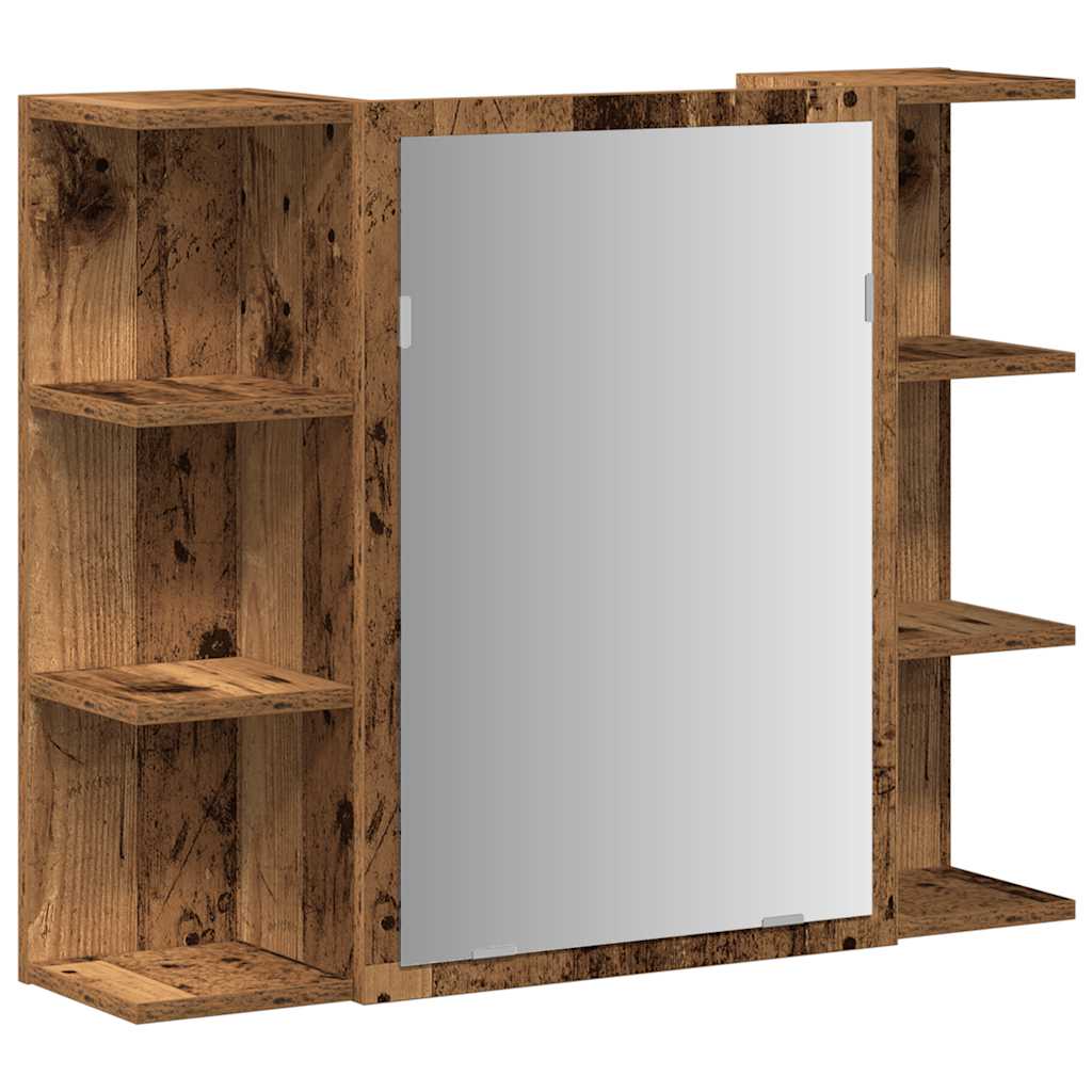 Mobile Bagno con Specchio Legno Antico Legno Multistrato | homemem39