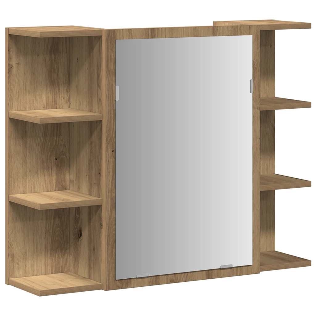 Mobile da Bagno Specchio Rovere Artigianale Legno Multistrato | homemem39