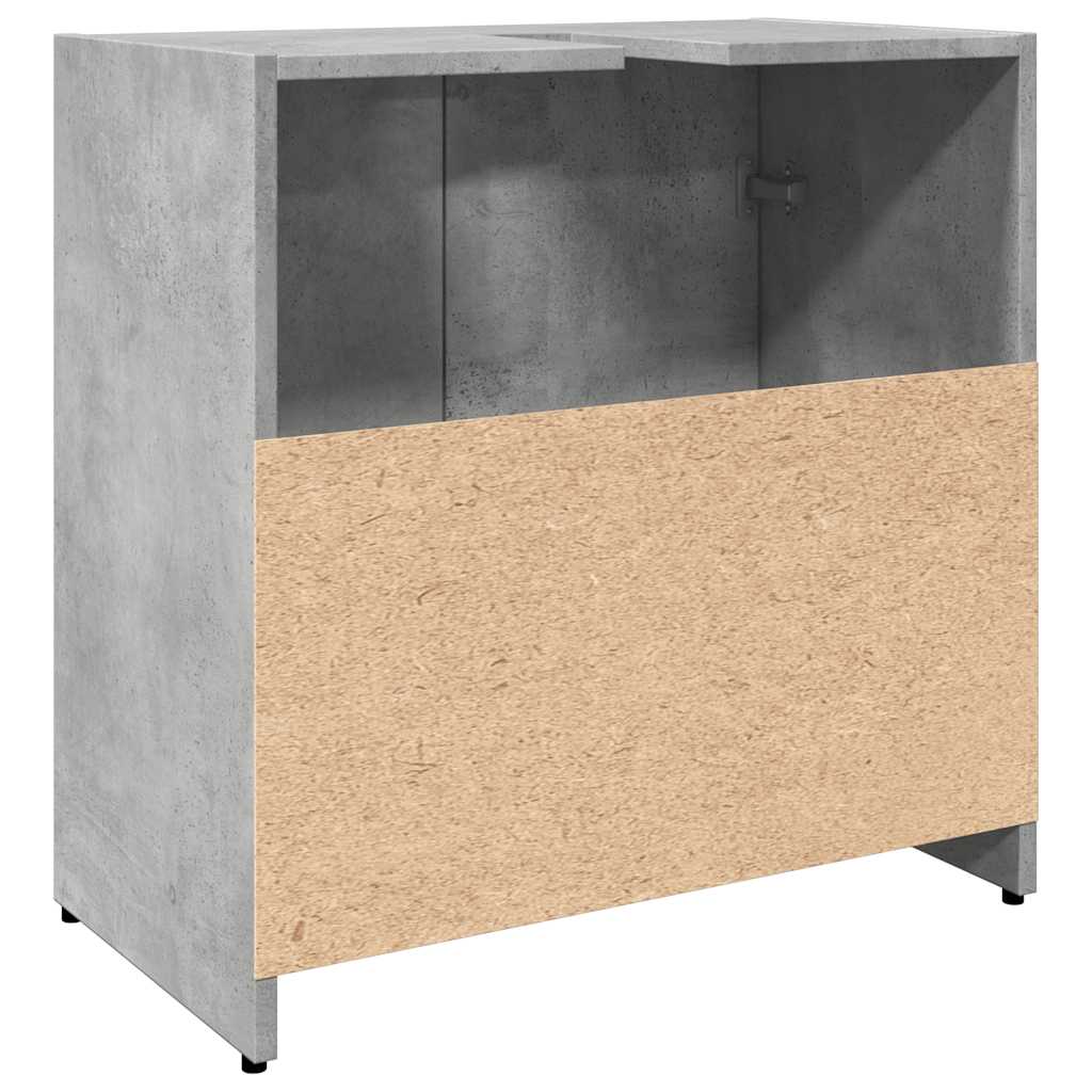 Mobile Lavabo Bagno Grigio Cemento 60x33x60cm Legno Multistrato | homemem39