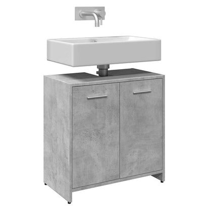 Mobile Lavabo Bagno Grigio Cemento 60x33x60cm Legno Multistrato | homemem39