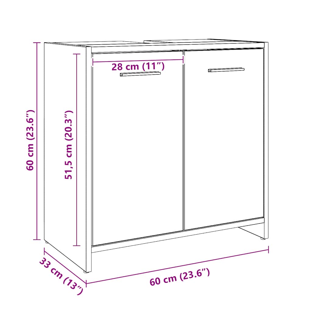 Mobile Lavabo Bagno Rovere Artigianale Legno Multistrato | homemem39