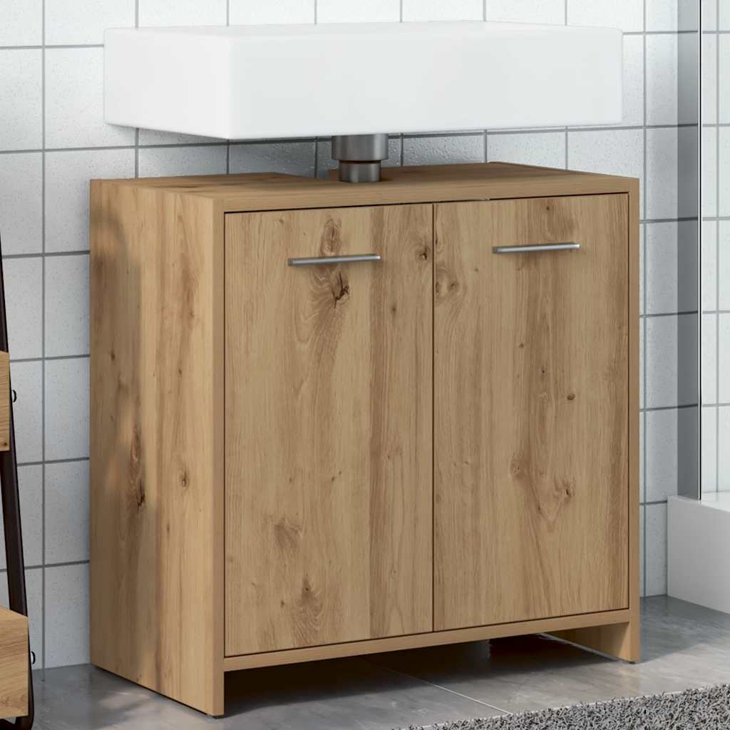 Mobile Lavabo Bagno Rovere Artigianale Legno Multistrato | homemem39