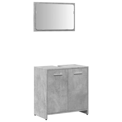 Mobile da Bagno con Specchio Grigio Cemento Legno Multistrato | homemem39