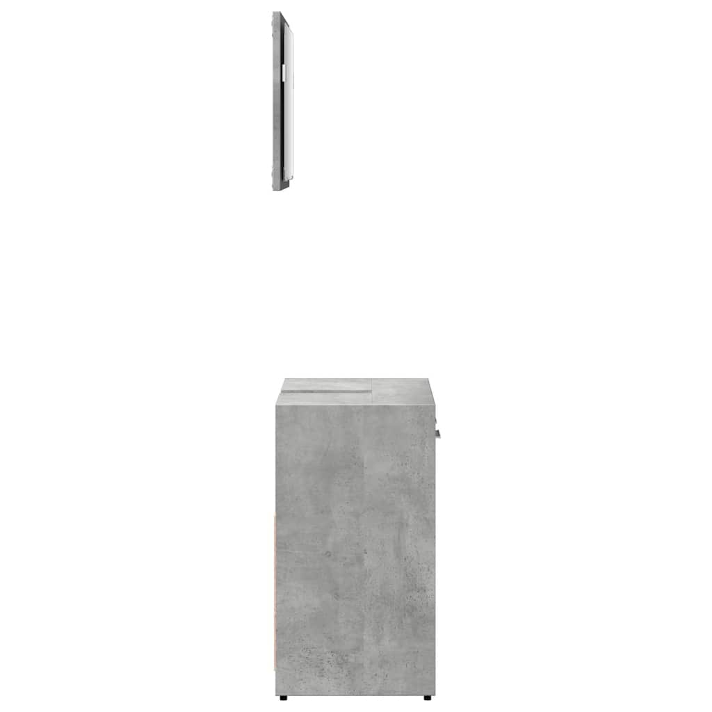 Mobile da Bagno con Specchio Grigio Cemento Legno Multistrato | homemem39
