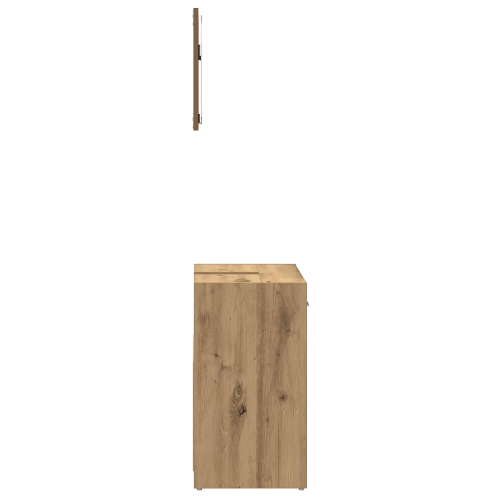 Mobile da Bagno con Specchio Rovere Artigianale Truciolato | homemem39