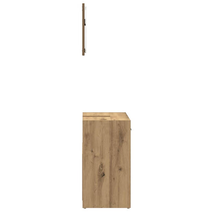 Mobile da Bagno con Specchio Rovere Artigianale Truciolato | homemem39