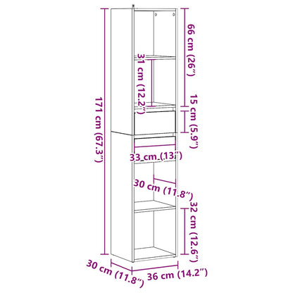 Libreria Rovere Artigianale 36x30x171 cm Legno Multistrato | homemem39