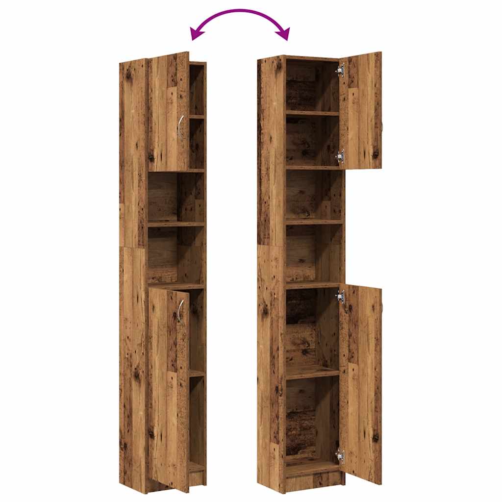 Mobile da Bagno Legno Antico 32x25,5x190 cm in Legno Ingegnerizzato | homemem39